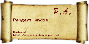 Pangert Andos névjegykártya